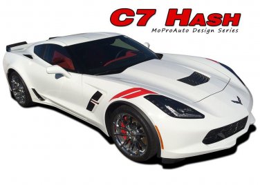 Corvette C7 HASH 2014-2018 Double Bar Hood Fender Vinyl Graphic Decal 3M Stripe