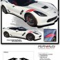 Corvette C7 HASH 2014-2018 Double Bar Hood Fender Vinyl Graphic Decal 3M Stripe