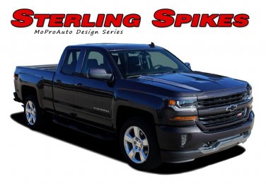 2016 2017 2018 Chevy Silverado Hood Spikes Spears 3M Vinyl Graphic Stripe Decal