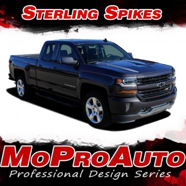 2016-2017 Chevy Silverado 1500 Truck LATERAL HOOD SPIKES Decal 3M Stripe PD3943