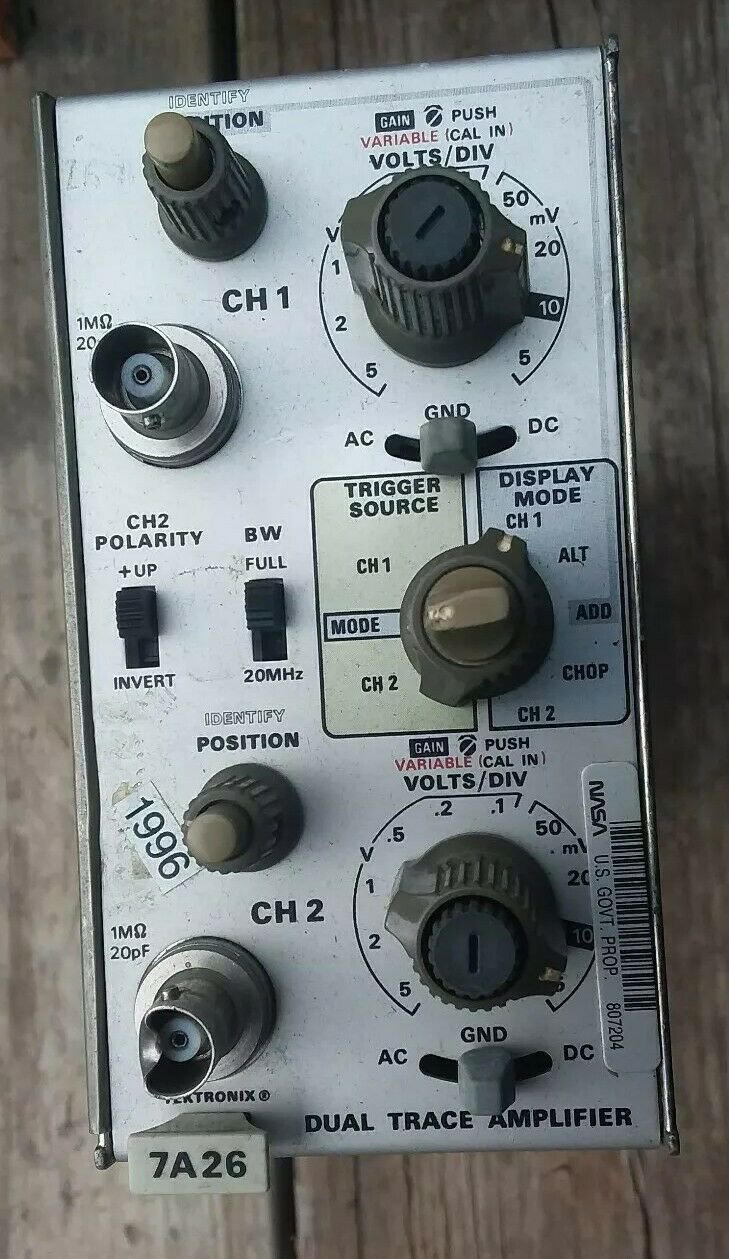 Tektronix NASA 7A26 Dual Trace Amplifier Plug-in for Oscilloscope