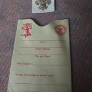 Boy Scouts of America  Pin & Membership Card envelope 1950 s 1940 s BSofA bsa