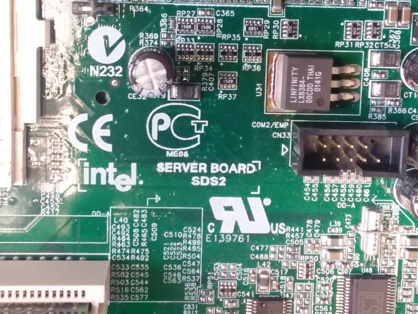 Genuine Intel SDS2 Server MOTHERBOARD DUAL PGA370, A58285-502,G7FJJ,243-650018-9
