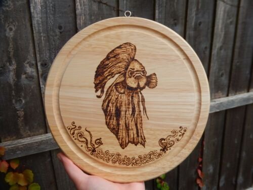 Pyrography Flame Art/ Original Hand Made/ Betta Fish