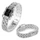 Bracelet Quartz Argent Papillon Cadran Noir Montre-Bracelet