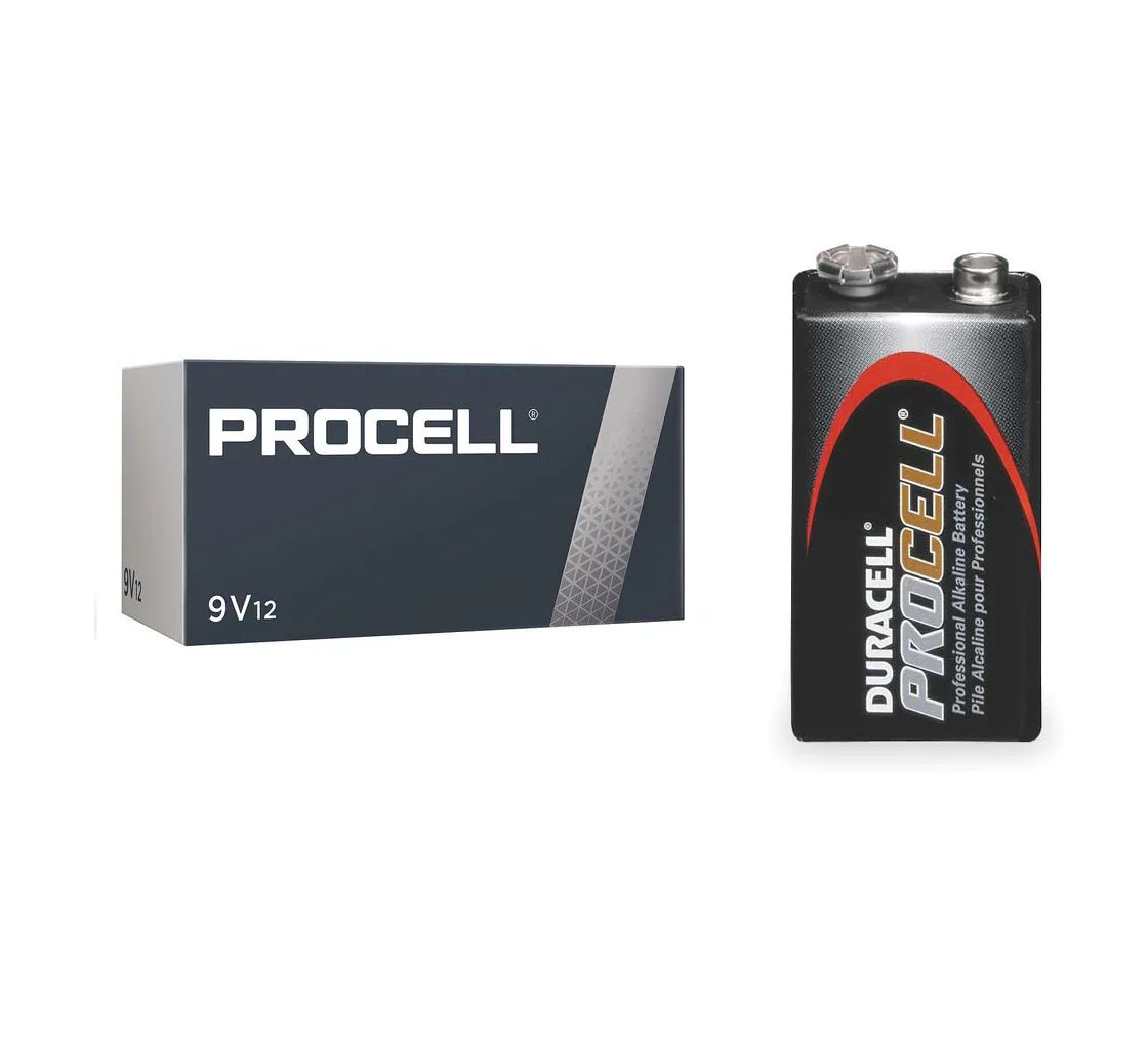 NEW Duracell Procell 9V Alkaline Battery, 12 PK, 9VDC