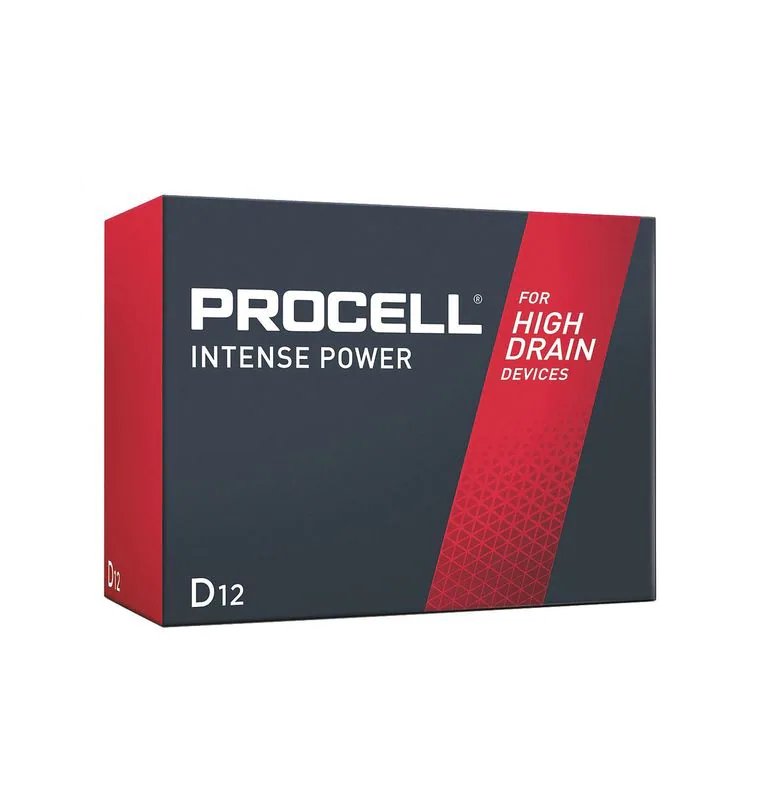 Duracell Procell Intense D Alkaline Battery, 12 PK, 1.5VDC