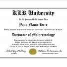 Diploma for Kawasaki KLR motorcycle owner