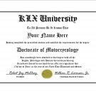 Diploma for Kawasaki KLX motorcycle owner