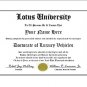 Diploma for Lotus luxury vehicle owner