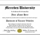Diploma for Mercedes luxury vehicle owner