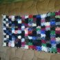 Boucherouite Rug Moroccan Carpet Area Multi Color Handmade Vintage Berber Tribal