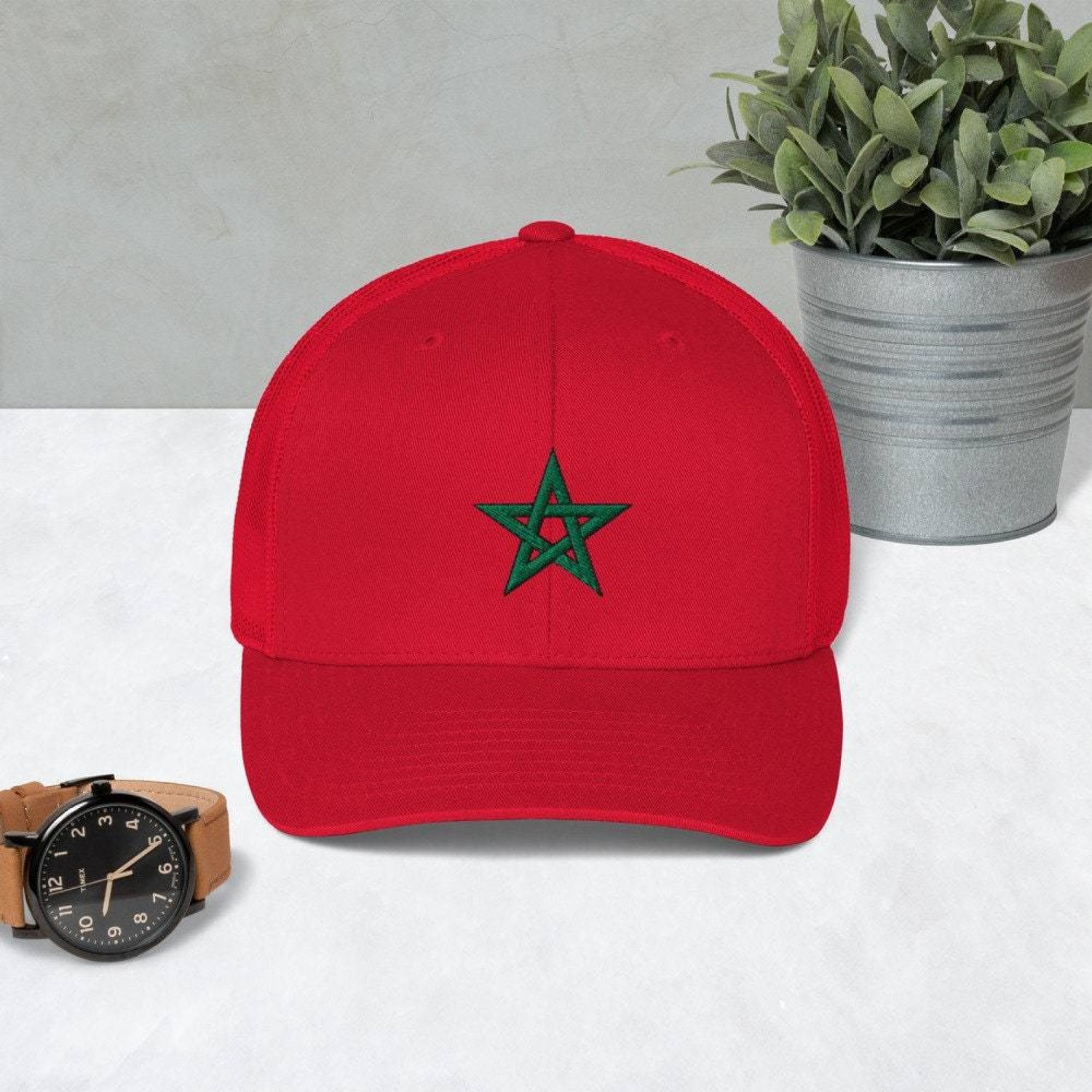 Cap Morocco, Hat Flag Moroccan, Best Gift For a Moroccan Friend, Moor Hat Cap Moorish Morocco.