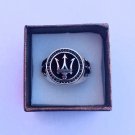 Maserati Logo Ring 925 Sterling Silver Luxury Car Jewelry