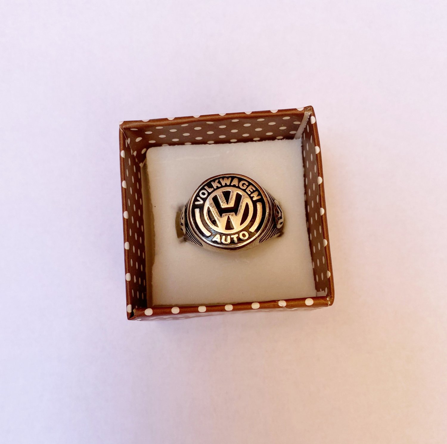 Volkswagen Logo Ring 925 Sterling Silver Size 8.5 US / 59 EU &acirc;�� 6.4g Car Lover Jewelry