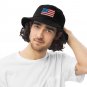Denim Bucket Hat with USA Flag | Vintage American Style Hat | Unisex Streetwear Festival Hat