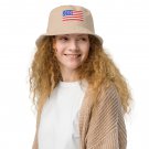 Organic Cotton Bucket Hat with USA Flag | Eco-Friendly American Hat | Unisex Patriotic Summer Hat
