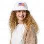Organic Cotton Bucket Hat with USA Flag | Eco-Friendly American Hat | Unisex Patriotic Summer Hat