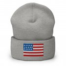 Cuffed Beanie with USA Flag | American Knit Winter Hat | Patriotic Beanie for Men & Women. Cuffed Beanie with USA Flag | American Knit Winter Hat | Patriotic Beanie for Men & Women.