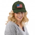 Women Corduroy Hat with USA Flag | Vintage Style Baseball Cap | American Pride Corduroy Dad Hat.