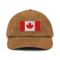 Corduroy Hat with Canada Flag | Vintage Style Baseball Cap | Canadian Pride Corduroy Dad Hat