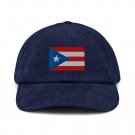 Corduroy Hat with Puerto Rico Flag Vintage Style Baseball Cap Puerto Rican Pride Corduroy Dad Hat
