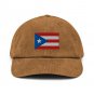 Corduroy Hat with Puerto Rico Flag Vintage Style Baseball Cap Puerto Rican Pride Corduroy Dad Hat