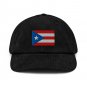 Corduroy Hat with Puerto Rico Flag Vintage Style Baseball Cap Puerto Rican Pride Corduroy Dad Hat
