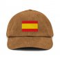 Corduroy Hat with Spain Flag | Vintage Style Baseball Cap | Spanish Pride Corduroy Dad Hat