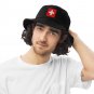 Bucket Hat with Switzerland Flag | Vintage Style Hat | Swiss Pride Summer Bucket Cap