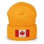 Cuffed Beanie Hat Canada Flag Warm Knit Winter Cap Canadian Pride Patriotic Beanie for Men & Women