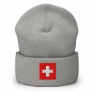Cuffed Beanie Hat Switzerland Flag Warm Knit Winter Cap Swiss Pride Patriotic Beanie Men & Women Cuffed Beanie Hat Switzerland Flag Warm Knit Winter Cap Swiss Pride Patriotic Beanie Men & Women