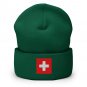 Cuffed Beanie Hat Switzerland Flag Warm Knit Winter Cap Swiss Pride Patriotic Beanie Men & Women