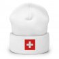 Cuffed Beanie Hat Switzerland Flag Warm Knit Winter Cap Swiss Pride Patriotic Beanie Men & Women