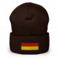 Cuffed Beanie Hat with Germany Flag Warm Knit Winter Hat Patriotic German Flag Beanie Men & Women