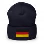 Cuffed Beanie Hat with Germany Flag Warm Knit Winter Hat Patriotic German Flag Beanie Men & Women