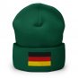 Cuffed Beanie Hat with Germany Flag Warm Knit Winter Hat Patriotic German Flag Beanie Men & Women