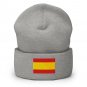 Cuffed Beanie Hat with Spain Flag Embroidered Spanish Winter Hat Warm Knit Beanie for Men & Women