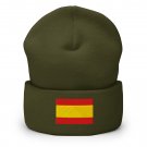 Cuffed Beanie Hat with Spain Flag Embroidered Spanish Winter Hat Warm Knit Beanie for Men & Women Cuffed Beanie Hat with Spain Flag Embroidered Spanish Winter Hat Warm Knit Beanie for Men & Women