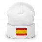 Cuffed Beanie Hat with Spain Flag Embroidered Spanish Winter Hat Warm Knit Beanie for Men & Women