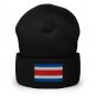 Cuffed Beanie Hat Costa Rica Flag Embroidered Winter Hat Knit Patriotic Hat, Costa Rican Pride