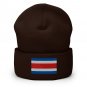 Cuffed Beanie Hat Costa Rica Flag Embroidered Winter Hat Knit Patriotic Hat, Costa Rican Pride