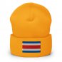 Cuffed Beanie Hat Costa Rica Flag Embroidered Winter Hat Knit Patriotic Hat, Costa Rican Pride