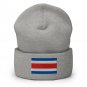 Cuffed Beanie Hat Costa Rica Flag Embroidered Winter Hat Knit Patriotic Hat, Costa Rican Pride