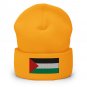 Cuffed Beanie Hat Palestine Flag Embroidered Winter Hat Knit Patriotic Hat, Palestinian Pride