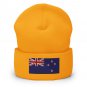 Cuffed Beanie Hat New Zealand Flag Embroidered Winter Hat Knit Patriotic Hat, Kiwi Pride