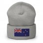 Cuffed Beanie Hat New Zealand Flag Embroidered Winter Hat Knit Patriotic Hat, Kiwi Pride
