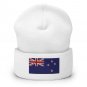 Cuffed Beanie Hat New Zealand Flag Embroidered Winter Hat Knit Patriotic Hat, Kiwi Pride