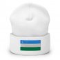 Cuffed Beanie Hat Uzbekistan Flag Embroidered Winter Hat Knit Patriotic Hat, Uzbek Pride
