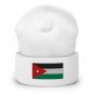 Cuffed Beanie Hat Jordan Flag Embroidered Winter Hat Knit Patriotic Hat, Jordanian Pride